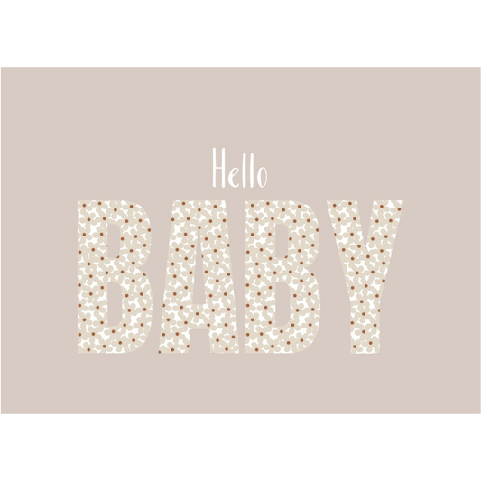 Wenskaart | Hello baby meisje