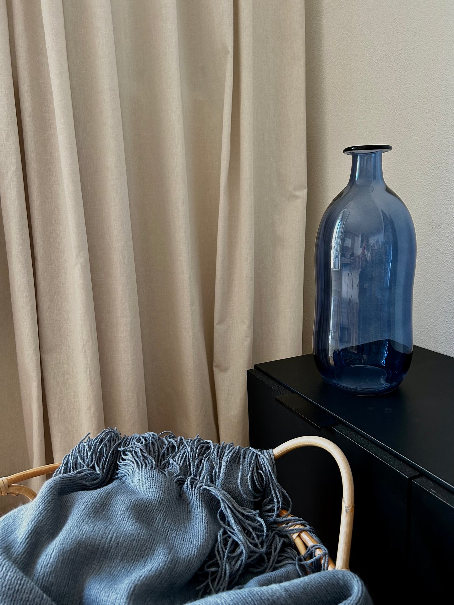 Blauw glazen vaas Soy