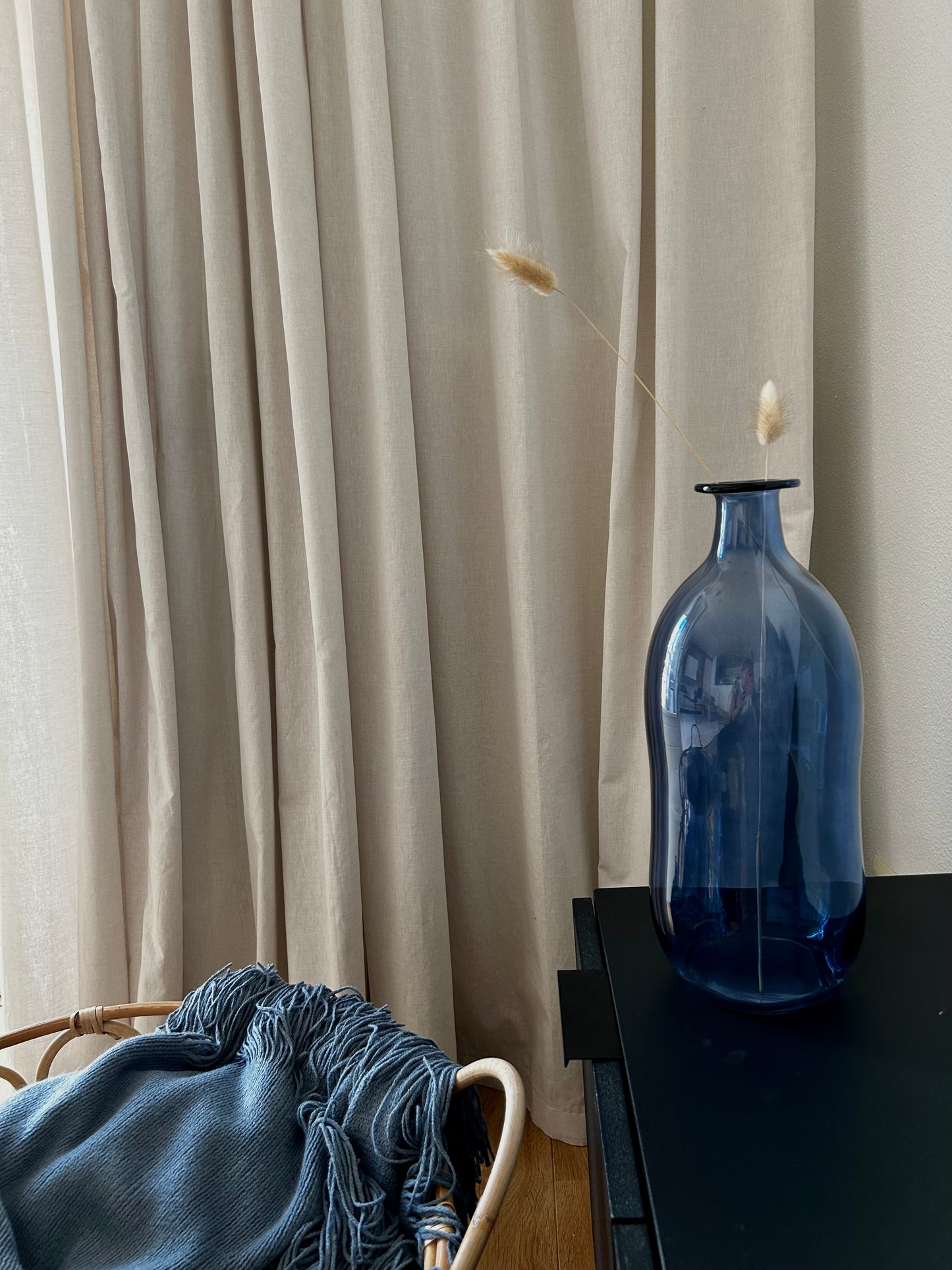 Blauw glazen vaas Soy