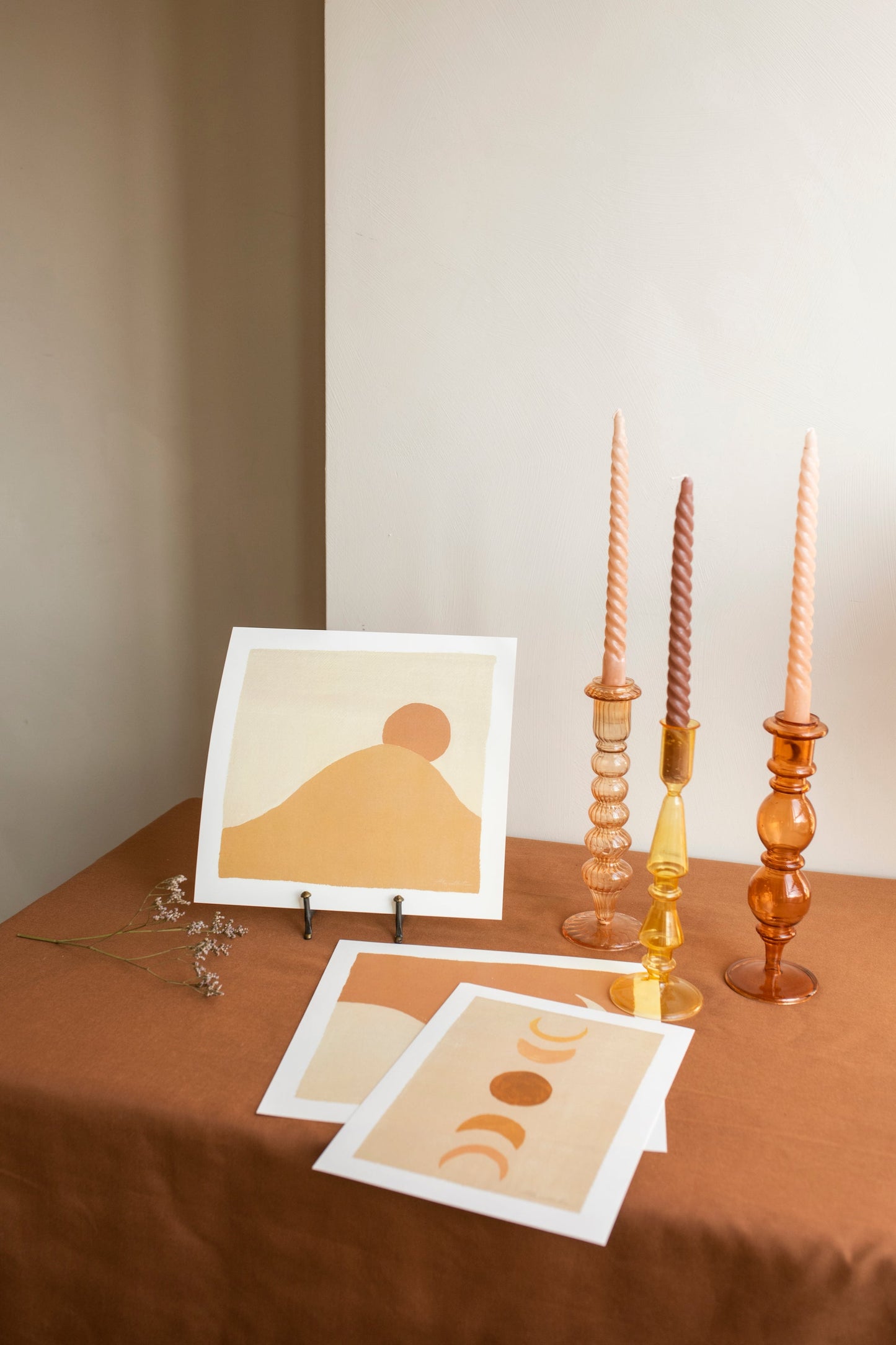 Glazen kandelaar Jet | mosterd